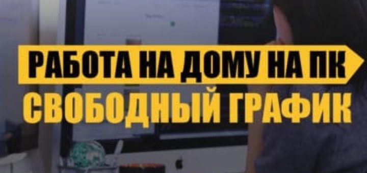 Работа удалённо на дому на ПК, свободный график